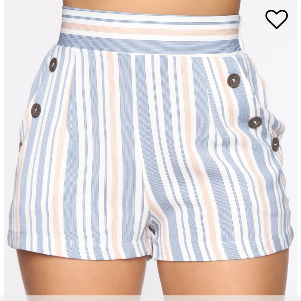 Julie High Rise Button Shorts - Grey Multi - M